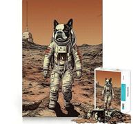 Puzzle da 1000 pezzi per adulti con cane Boston Terrier su Marte,decorazione con intagli precisi,gioco cognitivo,rompicapo per il tempo libero,regalo di compleanno (50x75cm)
