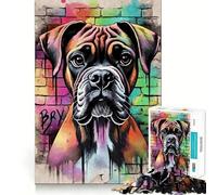 Puzzle da 1000 pezzi per adulti con cane boxer e graffiti,gioco di snodo,giocattolo per risolvere problemi,divertimento rilassante,decorazione artistica natalizia 50x75cm