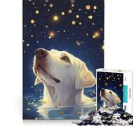 Puzzle da 1000 pezzi per adulti con cane che guarda le stelle, gioco impossibile, passatempo ideale per le vacanze a casa, regalo per amici e familiari 38x26cm