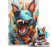 Puzzle da 1000 pezzi per adulti con cane che ride gioco rilassante divertente e spiritoso ideale come regalo 38x52cm