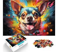 Puzzle da 1000 pezzi per adulti con cane Chihuahua, giochi divertenti per tutta la famiglia, sfida l'intelligenza cerebrale adolescente dai 14 anni in su, 26 x 38 cm