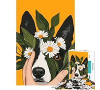 Puzzle da 1000 pezzi per adulti con cane e margherite gioco educativo e stimolante un'opera d'arte un regalo perfetto per gli amanti del gioco (dimensioni 38x26cm)