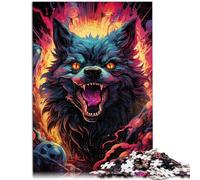 Puzzle da 1000 pezzi per adulti con cane malvagio, giocattolo fai da te, aiuta il cervello ad allenare e promuovere la pazienza degli adolescenti dai 14 anni in su, 26 x 38 cm