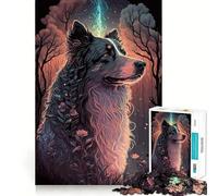 Puzzle da 1000 pezzi per adulti con cane pastore australiano,taglio preciso,disegno artistico,gioco di logica,divertimento per il tempo libero,compleanno,gioco artistico (38x52cm)
