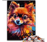Puzzle da 1000 pezzi per adulti con cane Pomerania, realizzato in legno, un regalo perfetto per il divertimento in famiglia, 50x75cm, per decorare la casa, allenare la mente e come regalo per le feste