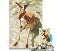 Puzzle da 1000 pezzi per adulti con canguro in acqua arte digitale gioco rilassante decorazione per la casa ideale come regalo per tutta la famiglia 38x26cm