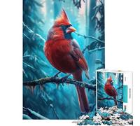 Puzzle da 1000 pezzi per adulti con cardinale rosso gioco stimolante e rilassante ideale come regalo per donne e altri bambini (dimensioni 38x26cm)