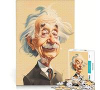 Puzzle da 1000 pezzi per adulti con caricatura di Einstein, gioco pratico, decorazione per la casa, compleanno e Natale 38x52cm