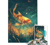 Puzzle da 1000 pezzi per adulti con carpe koi dorate in un ambiente acquatico Gioco impegnativo e stimolante per tutta la famiglia adatto a partire dai 14 anni Dimensioni 50x75cm