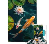 Puzzle da 1000 pezzi per adulti con carpe koi e ninfee Un gioco avvincente per coltivare la pazienza una sfida stimolante e un regalo di compleanno (dimensioni 75x50cm)