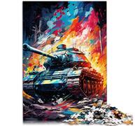 Puzzle da 1000 pezzi per adulti con carro armato tigre, gioco di pensiero antistress, passatempo a casa, per adolescenti dai 14 anni in su, 26 x 38 cm