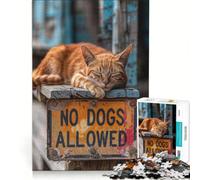 Puzzle da 1000 pezzi per adulti con cartello "Vietato l'ingresso ai cani" gioco educativo difficile e stimolante regalo di Natale o compleanno 38x52cm