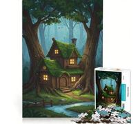 Puzzle da 1000 pezzi per adulti con casa nascosta nella foresta gioco per famiglie decorazione per la casa adatto per la decorazione della scrivania 50x75cm