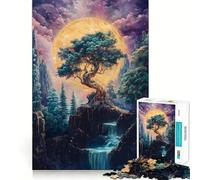 Puzzle da 1000 pezzi per adulti con cascata di bonsai e albero mistico, ideale per rafforzare la memoria, rilassare e divertirsi, con bordi di qualità, perfetto come regalo per le festività (50x75cm)