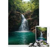 Puzzle da 1000 pezzi per adulti con cascata e paradiso gioco rompicapo sfida impegnativa decorazione da parete per rafforzare l'amore tra le coppie (38x26cm)