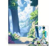 Puzzle da 1000 pezzi per adulti con cascata in cima a una montagna, gioco impossibile, attività divertenti da fare a casa, regalo di Natale o compleanno 38x52cm