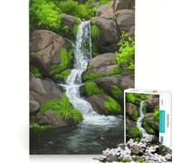 Puzzle da 1000 pezzi per adulti con cascata in un paesaggio verdeggiante gioco impossibile attività divertenti da fare in casa regalo di Natale o di compleanno 50x75cm