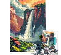 Puzzle da 1000 pezzi per adulti con cascata maestosa gioco impossibile gioco educativo sfida giocattolo divertente regalo migliora la memoria (dimensioni 38x52cm)