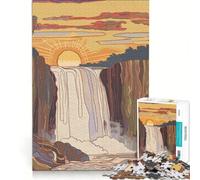 Puzzle da 1000 pezzi per adulti con cascata mattutina e raggi dell'alba gioco educativo migliora la memoria compleanno e Natale 38x26cm