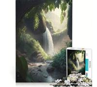 Puzzle da 1000 pezzi per adulti con cascata nella foresta tema natura gioco educativo analisi e logica regalo di compleanno regalo di viaggio 38x26cm