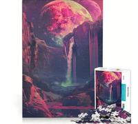 Puzzle da 1000 pezzi per adulti con cascate e il Pianeta Rosso giocattolo educativo difficile e stimolante con Babbo Natale 50x75cm