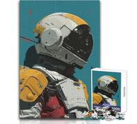 Puzzle da 1000 pezzi per adulti con casco da astronauta e robot, gioca e impara in modo intelligente, sentito per festeggiare, dimensioni 50x75cm