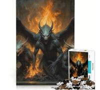 Puzzle da 1000 pezzi per adulti con castello del drago, gioco rompicapo, decorazione da parete, lista dei desideri con Babbo Natale 38x52cm