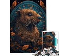 Puzzle da 1000 pezzi per adulti con castoro e tema soprannaturale gioco per famiglie ideale per le vacanze a casa o per passare il tempo compleanno e Natale (dimensioni 38x52cm)
