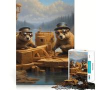Puzzle da 1000 pezzi per adulti con castoro steampunk,decorazione ordinata,esercizio mentale,giocattolo per il tempo libero,regalo di Natale (38x26cm)