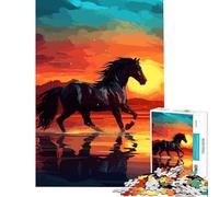 Puzzle da 1000 pezzi per adulti con cavalli ad acquerello sfida per l'intelligenza giocattolo avvincente giochi per famiglie difficile regalo di Babbo Natale segreto (dimensioni 38x52cm)