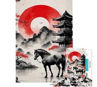 Puzzle da 1000 pezzi per adulti con cavallo giocattolo educativo giapponese ideale per l'apprendimento e il compleanno (dimensioni 38x52cm)