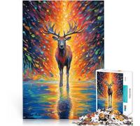 Puzzle da 1000 pezzi per adulti con cervo come regalo puzzle 26x38 cm. Aiuta il cervello ad addestrare giocattoli avvincenti e promuovere la pazienza.
