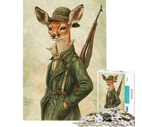 Puzzle da 1000 pezzi per adulti con cervo e cerva come cacciatori gioco rompicapo giocattolo educativo regalo di compleanno analisi e logica (dimensioni 75x50cm)