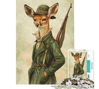 Puzzle da 1000 pezzi per adulti con cervo e cerva come cacciatori gioco stimolante giocattolo educativo gara di velocità manuale regalo per compleanni (dimensioni 38x52cm)