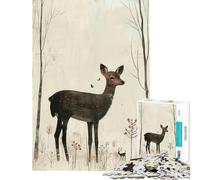 Puzzle da 1000 pezzi per adulti con cervo nel bosco gioco per famiglie gioco stimolante ottimo regalo e antistress (dimensioni 38x26cm)