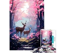 Puzzle da 1000 pezzi per adulti con cervo nella foresta pixel art gioco rilassante giocattolo che crea dipendenza per coltivare la pazienza regalo di compleanno decorazione da parete (38x52cm)