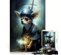 Puzzle da 1000 pezzi per adulti con Chihuahua e monaco,gioco di precisione,giocattolo stimolante per la mente,gioco per il tempo libero,regalo di compleanno (38x26cm)