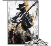 Puzzle da 1000 pezzi per adulti con chitarra che suona, dipinto a olio, perfetto per adolescenti, per rafforzare i legami familiari, rompicapo e regalo fai da te per la casa dimensioni 26x38cm