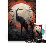 Puzzle da 1000 pezzi per adulti con cicogna nera,fantasia,bordi perfetti,gioco stimolante per la mente,gioco di ozio,illustrazione di scena natalizia 50x75cm