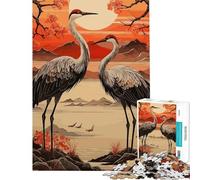 Puzzle da 1000 pezzi per adulti con cicogne tema tradizionale giapponese ideale per compleanni e Natale Gioco educativo impegnativo per ragazzi dai 14 anni in su (50x75cm)
