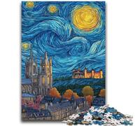 Puzzle da 1000 pezzi per adulti con cielo notturno, città, paesaggio urbano, antistress, sfida difficile, ideale come regalo per tutta la famiglia, 26x38cm