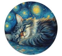 Puzzle da 1000 pezzi per adulti con cielo notturno del Maine Coon, perfetto per adolescenti e famiglie, feste (67,5x67,5cm)