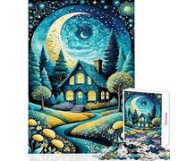 Puzzle da 1000 pezzi per adulti con cielo notturno e casetta gioco pratico per migliorare la memoria decorazione da parete regalo antistress (38x52cm)