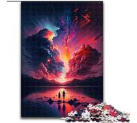 Puzzle da 1000 pezzi per adulti con cielo psichedelico colorato in legno, attività divertente per la casa 50x75cm, decorazione artistica fai da te, regalo di compleanno perfetto