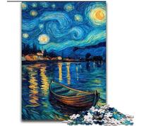 Puzzle da 1000 pezzi per adulti con cielo stellato e barca, giochi educativi, decorazione per la casa, ideale come regalo per tutta la famiglia dimensioni 50x75cm
