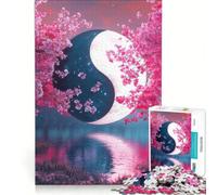 Puzzle da 1000 pezzi per adulti con ciliegie, Yin Yang e luna, gioco educativo, attività divertenti da fare in casa, lista dei desideri con Babbo Natale 38x26cm