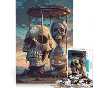 Puzzle da 1000 pezzi per adulti con clessidra a doppio teschio, gioco pratico, assemblaggio di modelli, compleanni e occasioni speciali 38x52cm