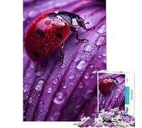 Puzzle da 1000 pezzi per adulti con coccinella e petali viola gioco intellettuale educativo per tutta la famiglia ideale come regalo (dimensioni 38x52cm)