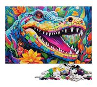 Puzzle da 1000 pezzi per adulti con coccodrilli del Nilo puzzle per adulti e bambini in legno ottimo regalo (dimensioni 75x50 cm)