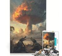 Puzzle da 1000 pezzi per adulti con coccodrilli in guerra, gioco pratico, migliora la memoria, compleanno e Natale 38x26cm
